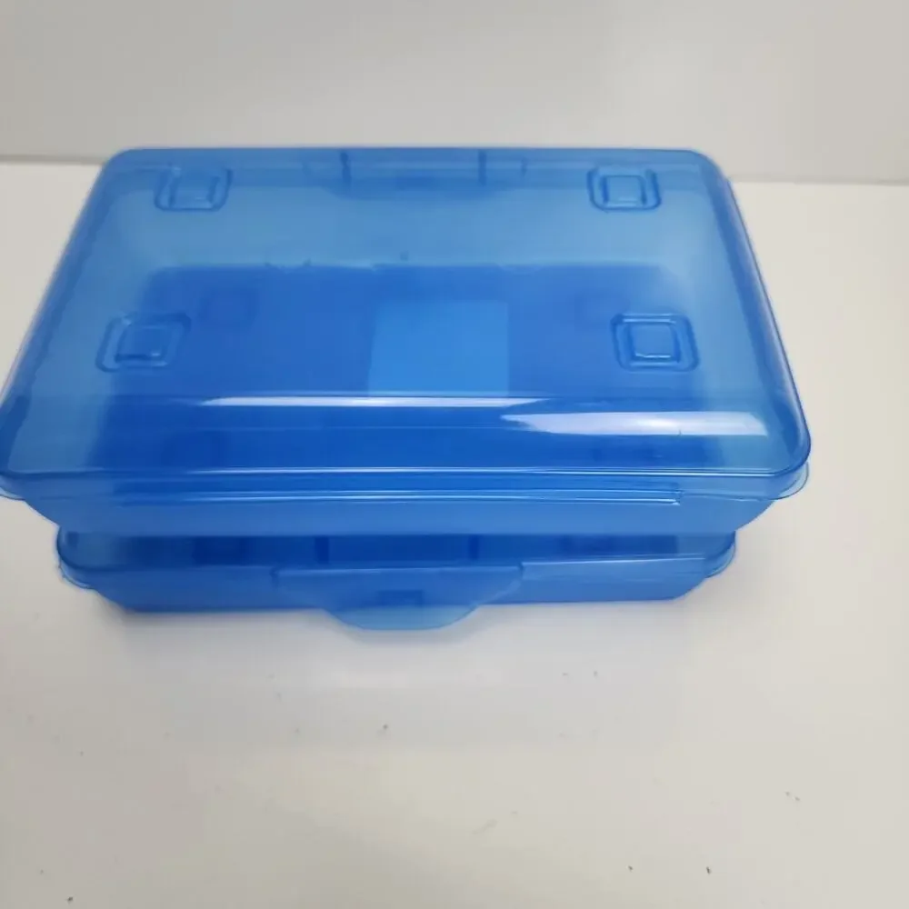 Sterilite Flat Top Blue Pencil Box Stackable Storage Bin Set of 2 Brand NEW